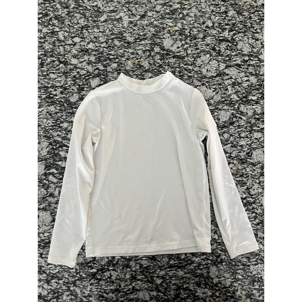 Cat & Jack Boys White Long Sleeve Mock Neck Performance Shirt Size‎ M 8